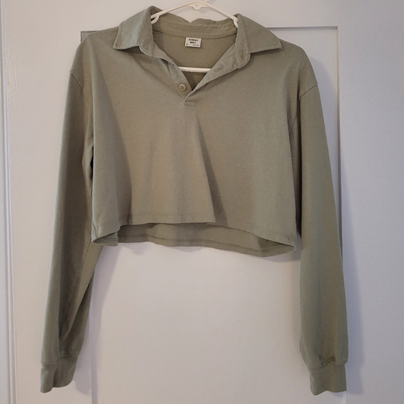 Sunday Best Tops - Sunday best collared crop top